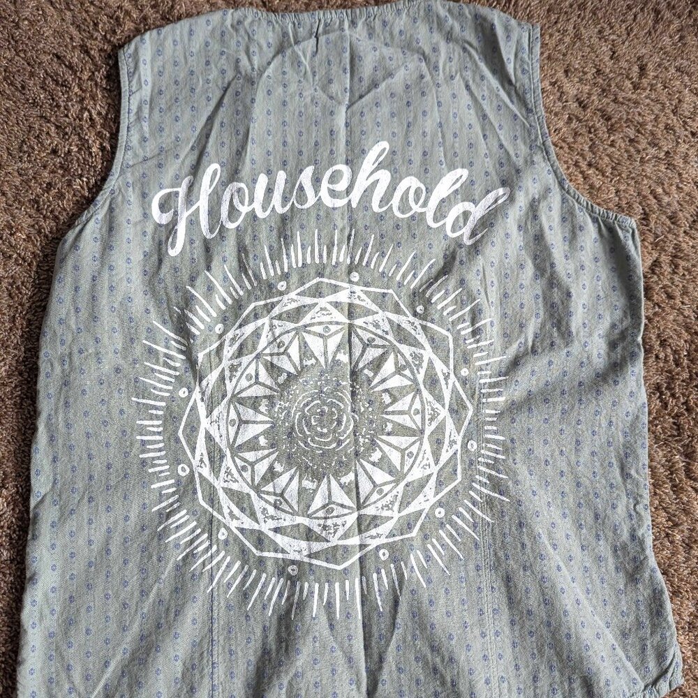 RARE Household Band Vest Green Women's Sz L